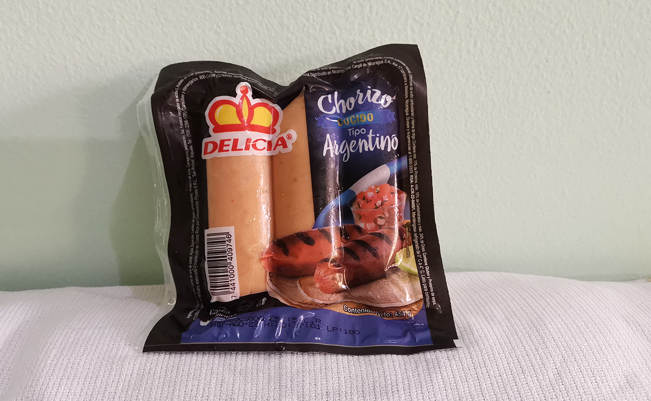Chorizo Cocido Tipo Argentino, Delicia, Supermercado Walmart, San Francisco, Heredia 20072023