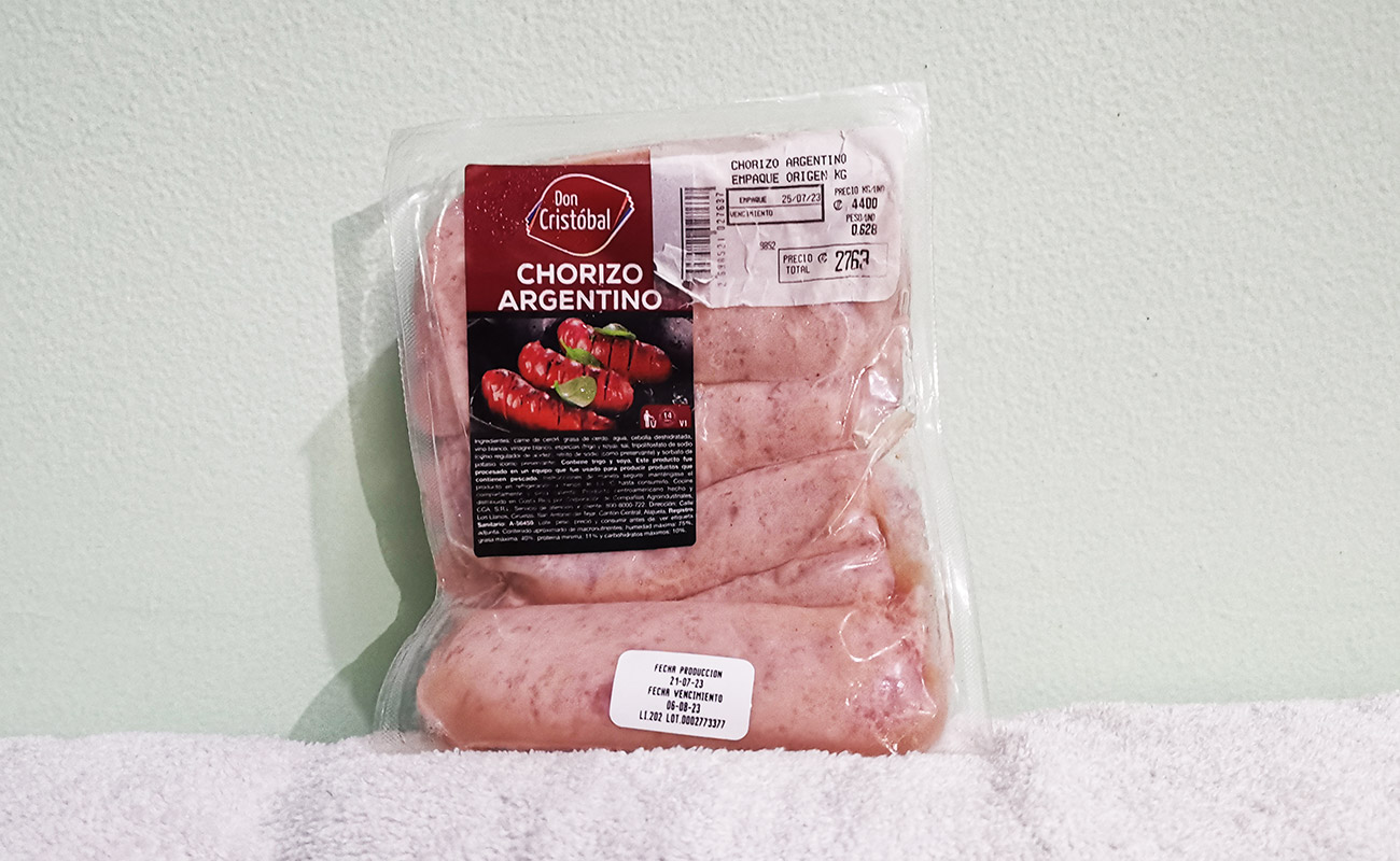 Chorizo Argentino 628g / Don Cristobal, Masxmenos, Flores, Heredia, 03082023