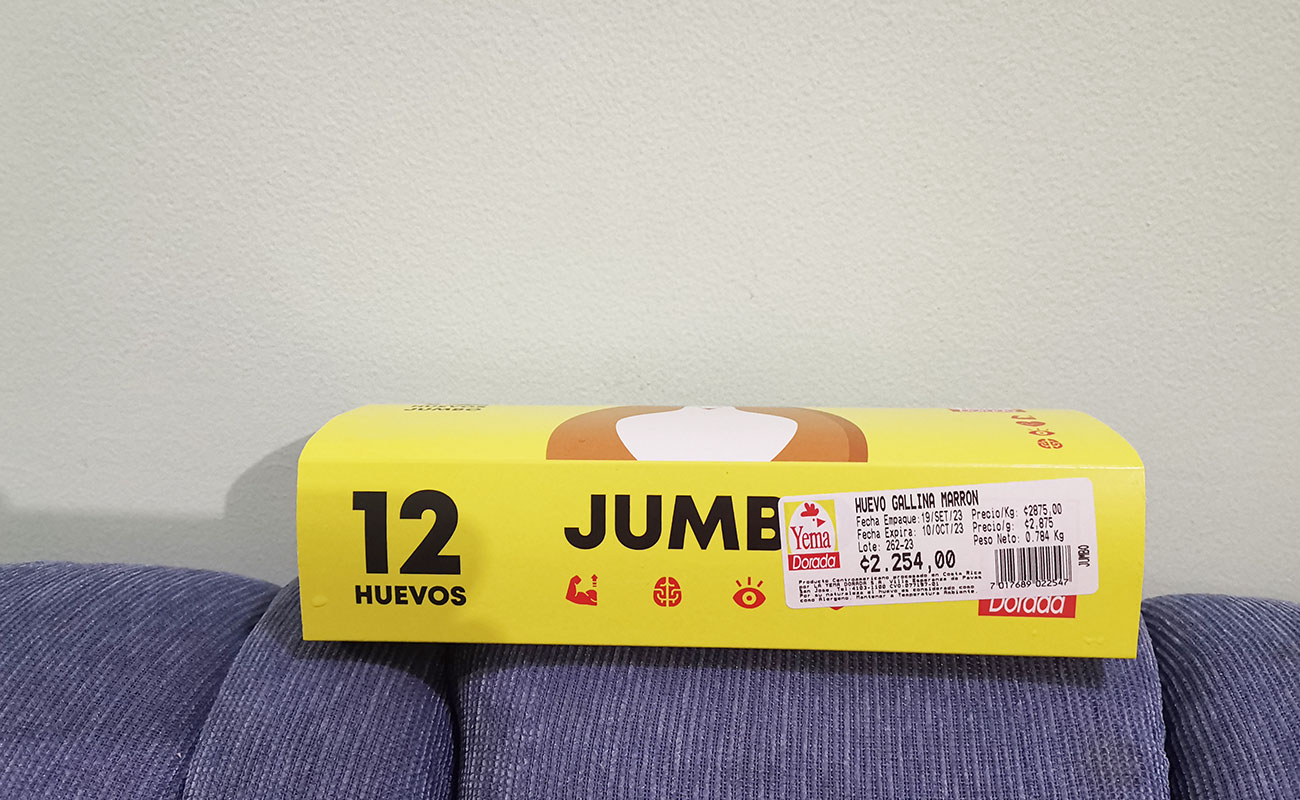 Huevo Jumbo 784g / Yema Dorada, Fresh Market, Plaza Multiflores, San Francisco, Heredia 121092023