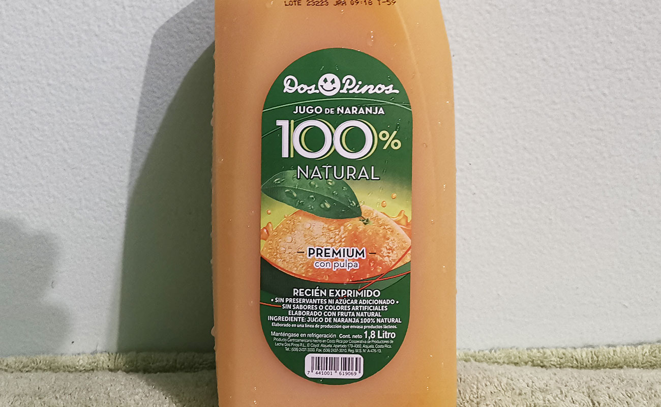 Jugo de Naranja 100% Natural 1.8L, Dos  Pinos, Walmart San Francisco Heredia 11092023